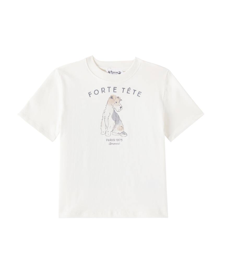 

Футболка из хлопкового джерси с принтом Bonpoint, EPB Ecru