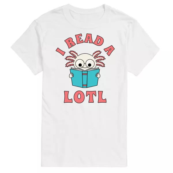 

Футболка с рисунком из мультфильма "Я много читаю" от Axlotl. Большая и высокая. Licensed Character, белый