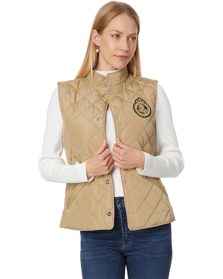 

Утепленный жилет Lauren Ralph Lauren Recycled Quilt Vest W Crest 23", цвет Birch Tan