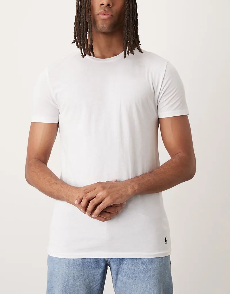 Комплект из 3 футболок Polo Ralph Lauren с логотипом Icon в белом, черном и сером меланжевом цветах — фото 2