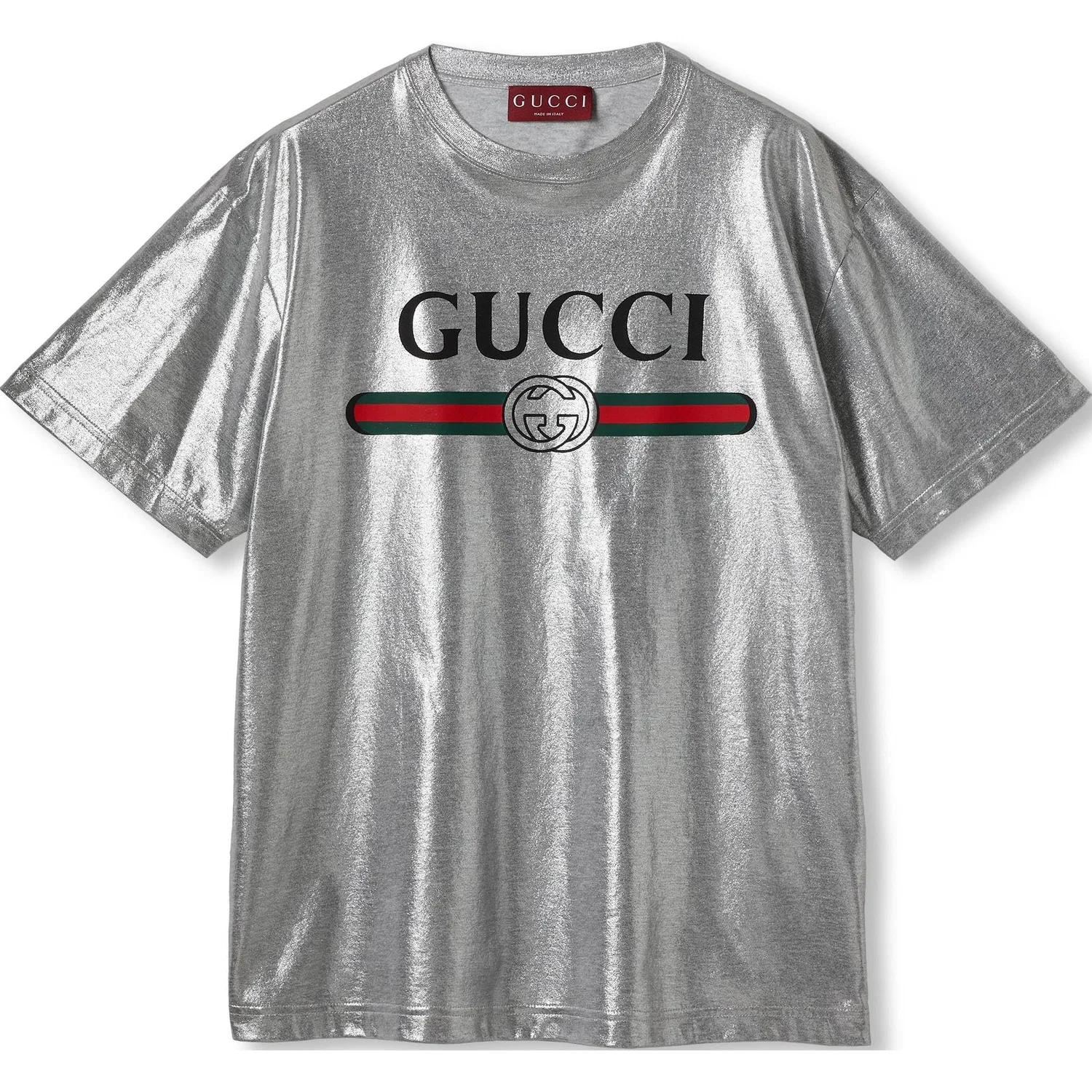 Футболка GUCCI из джерси с принтом, Silver