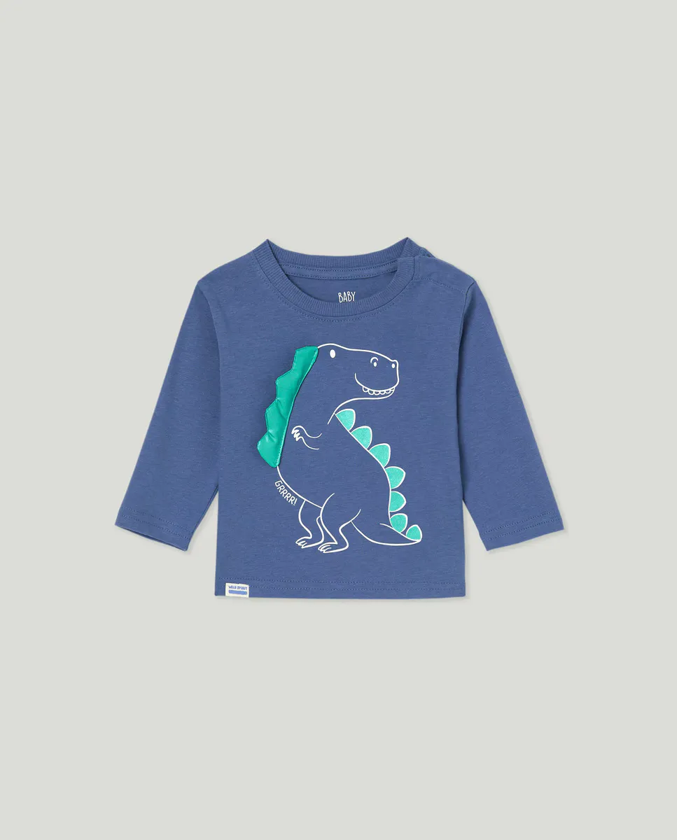 

Футболка для мальчика с 3D-принтом динозавра Baby El Corte Inglés, синий