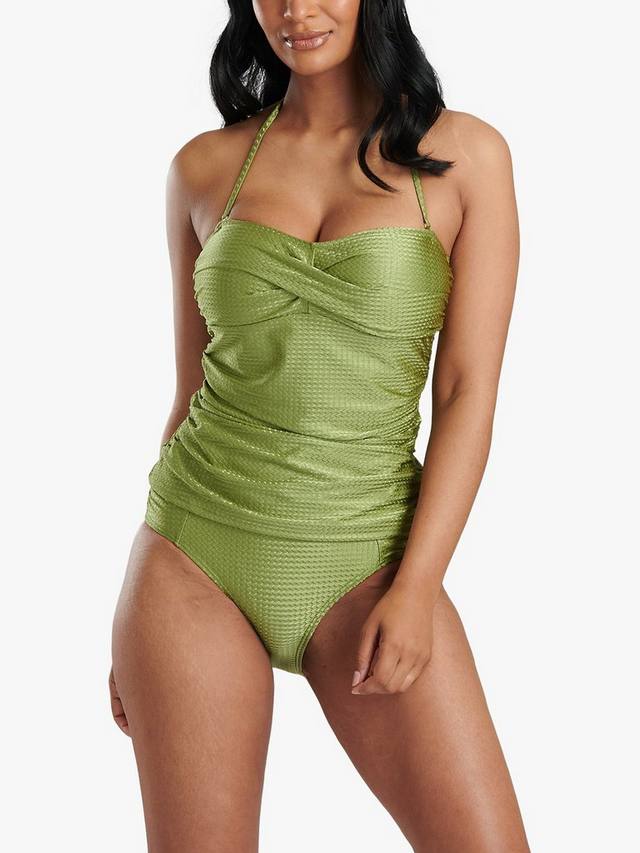 

Купальник-танкини с контролем живота-бандо South Beach, оливковый