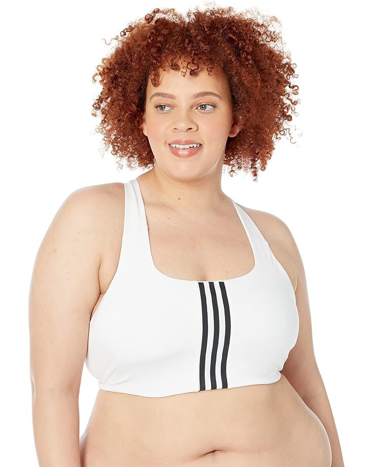 

Бюстгальтер adidas Plus Size Training Medium Support Better 3-Stripes, белый