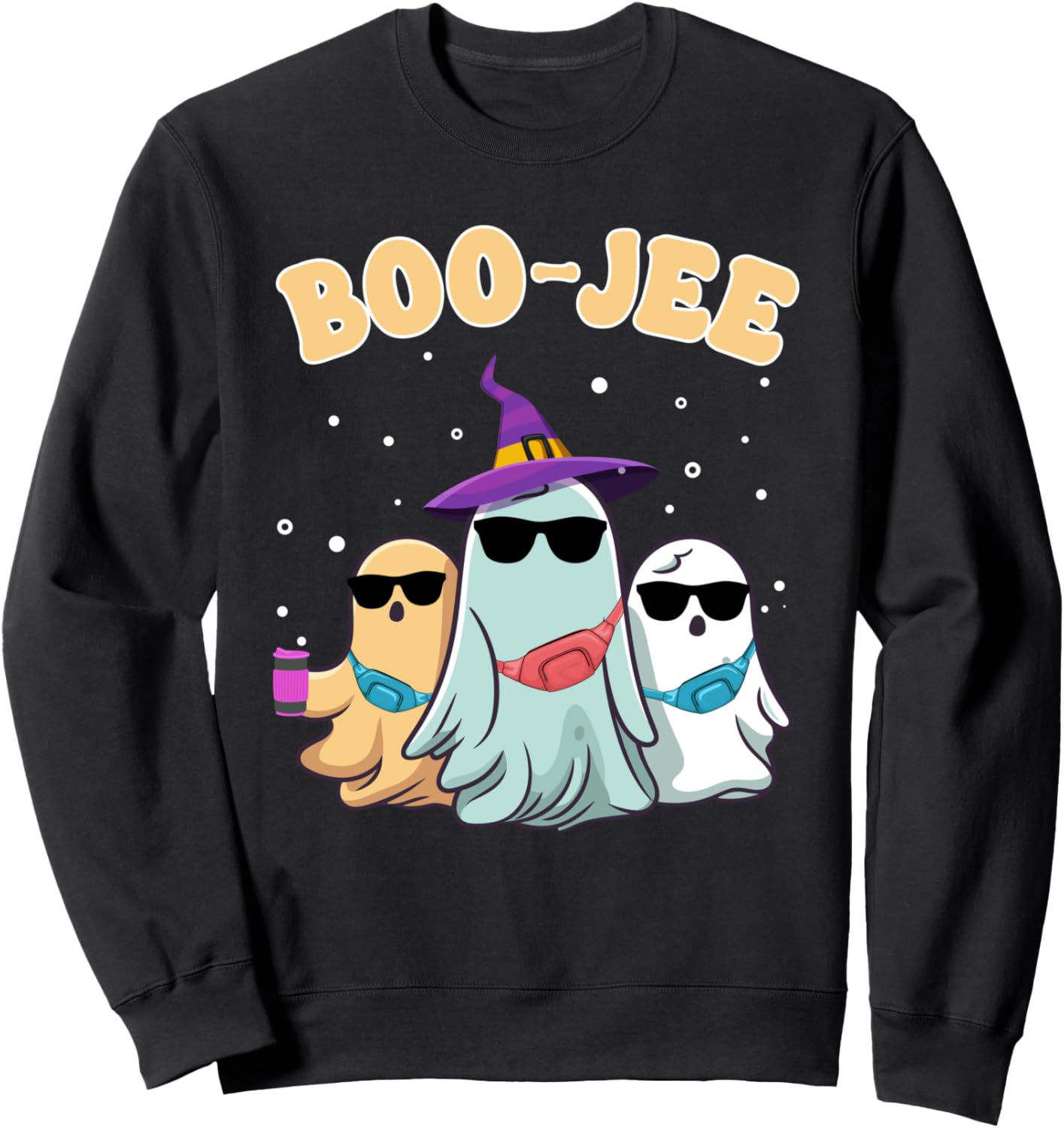 

Милый костюм призрака для Хэллоуина, толстовка для жуткого сезона Funny Ghost Halloween Boo-Jee Boujee Apparel, черный
