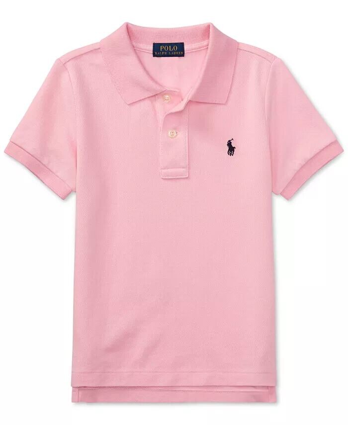 Рубашка-поло из хлопковой сетки для малышей и маленьких мальчиков Polo Ralph Lauren, розовый — фото 2