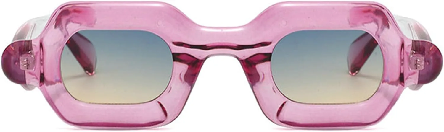 

Ретро-солнцезащитные очки в стиле Y2K, конфетные цвета, маленькие квадратные, женские, модные, с широкими дужками, мужские, панк, градиентные, UV400 willochra, C6