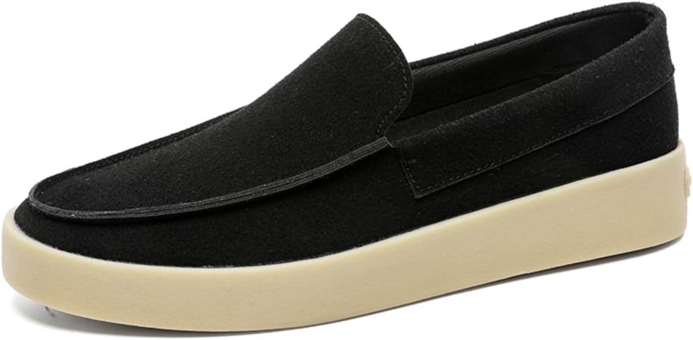 

Мужские летние замшевые лоферы без застежки: легкие, дышащие плоские туфли. Отлично подходят для повседневного вождения и прогулок, сочетая шарм мокасин с изысканностью оксфордов Kpdwfms, черный