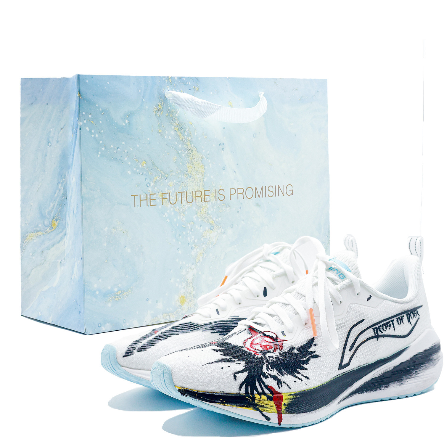 

LINING Лининг Уюэ амортизирующие износостойкие дышащие низкие повседневные беговые кроссовки мужские белый черный красный, цвет White Black Red