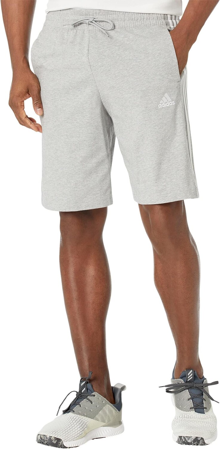 

Трикотажные шорты Essentials с 3 полосками adidas, цвет Medium Grey Heather/White