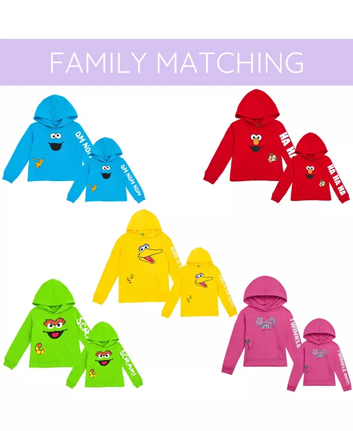 Детский худи для мальчиков Matching Family Cosplay с капюшоном Sesame Street, желтый — фото 3