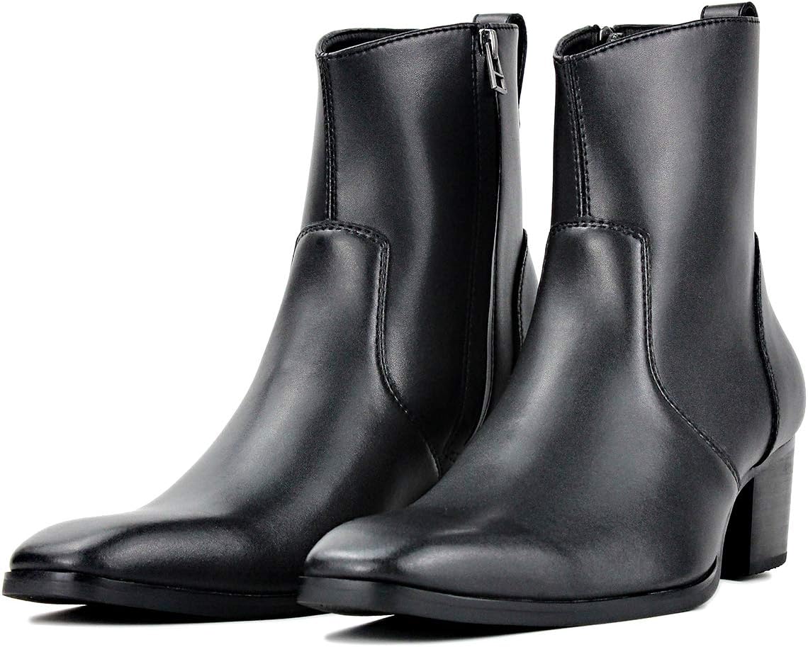 

Мужские ботинки OSSTONE Chelsea на щиколотку из кожи и микрофибры, дизайнерские ботинки Chukka с боковой молнией и каблуком, модель JY016, черный