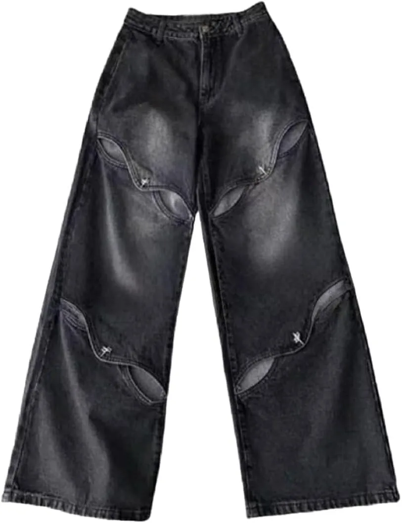 

Бойфренд джинсы Cut-Out с широкими штанинами в стиле Canadian Streetwear