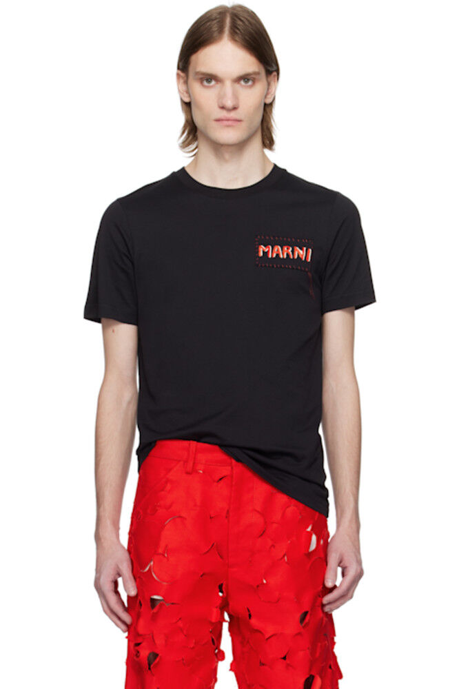 

Черная футболка с круглым вырезом Marni