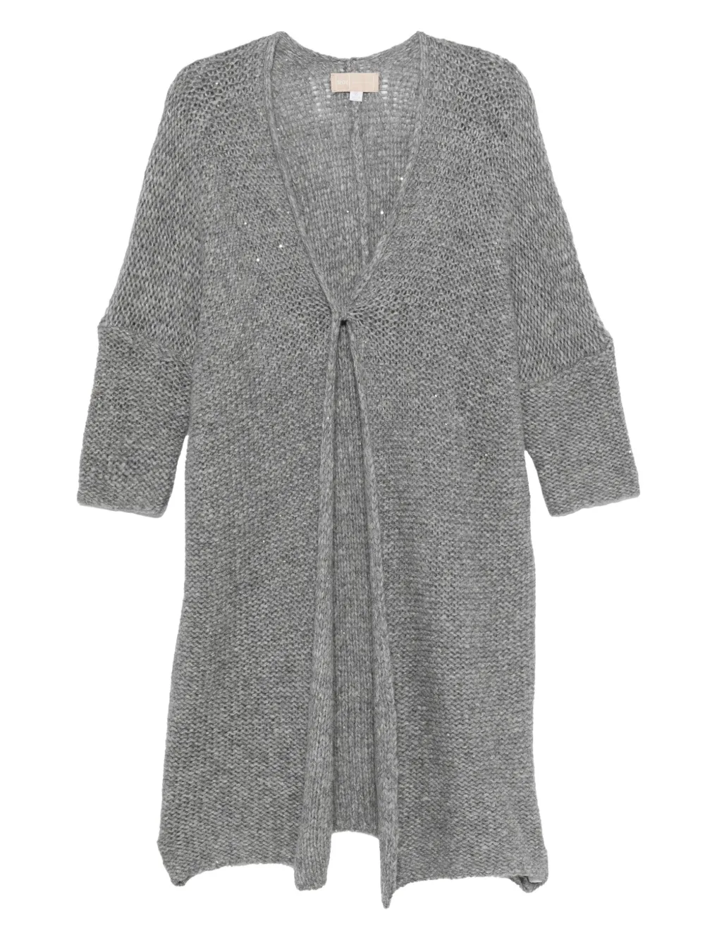 

Кардиган с завязками спереди, украшенный пайетками 120% Lino, серый