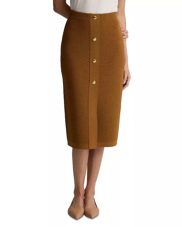 

Вязаная юбка в рубчик St. John, коричневый