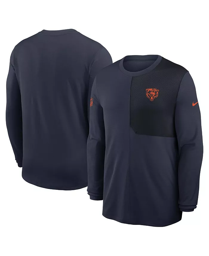 

Футболка мужская темно-синяя Chicago Bears Sideline Coach UV Performance с длинным рукавом Nike