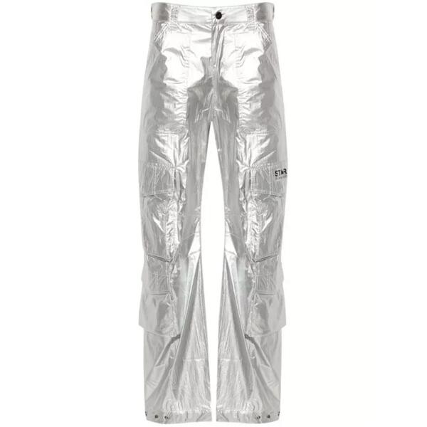 

Брюки wide-leg cargo trousers Golden Goose, серебряный
