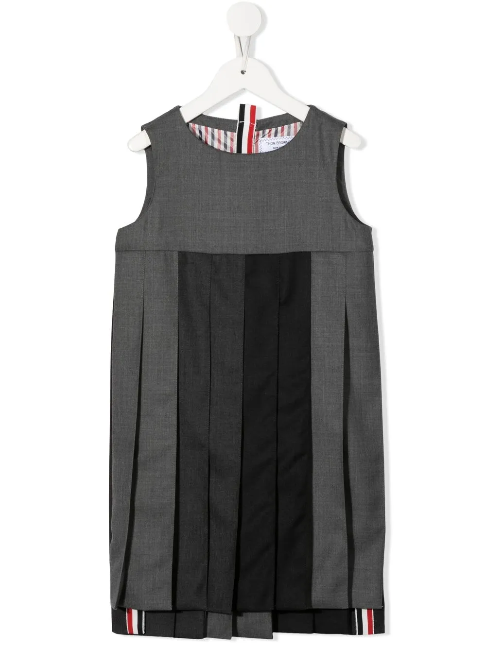 

Плиссированное платье без рукавов Thom Browne Kids, серый