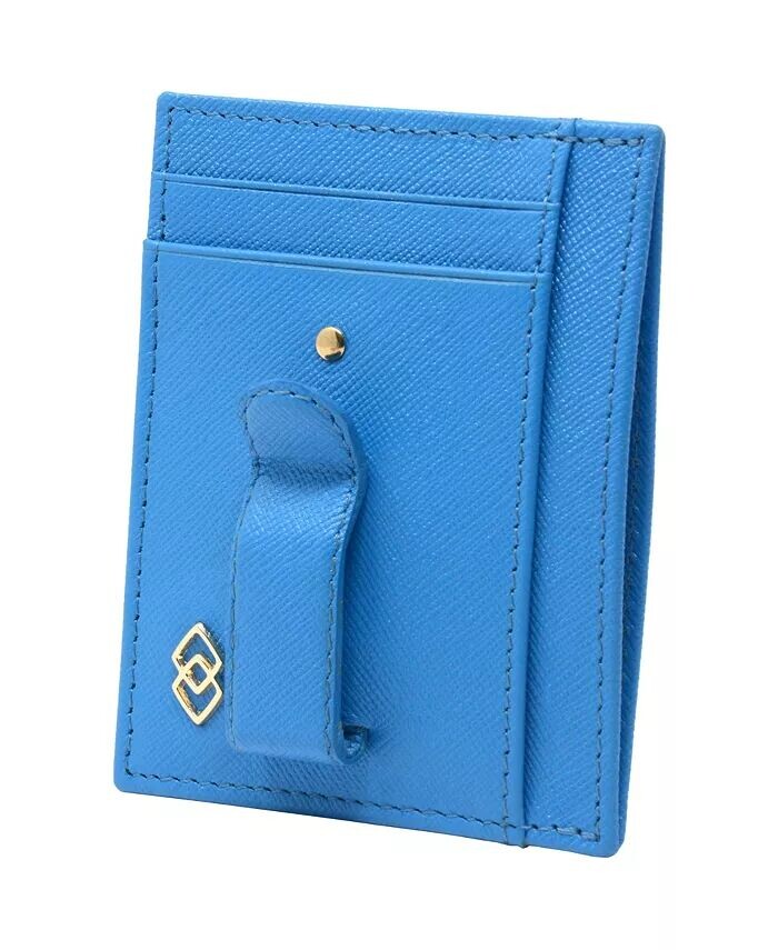 

Мужской RFID-зажим для денег с двойным бриллиантом, минималистичный кошелек с передним карманом Alpine Swiss, синий
