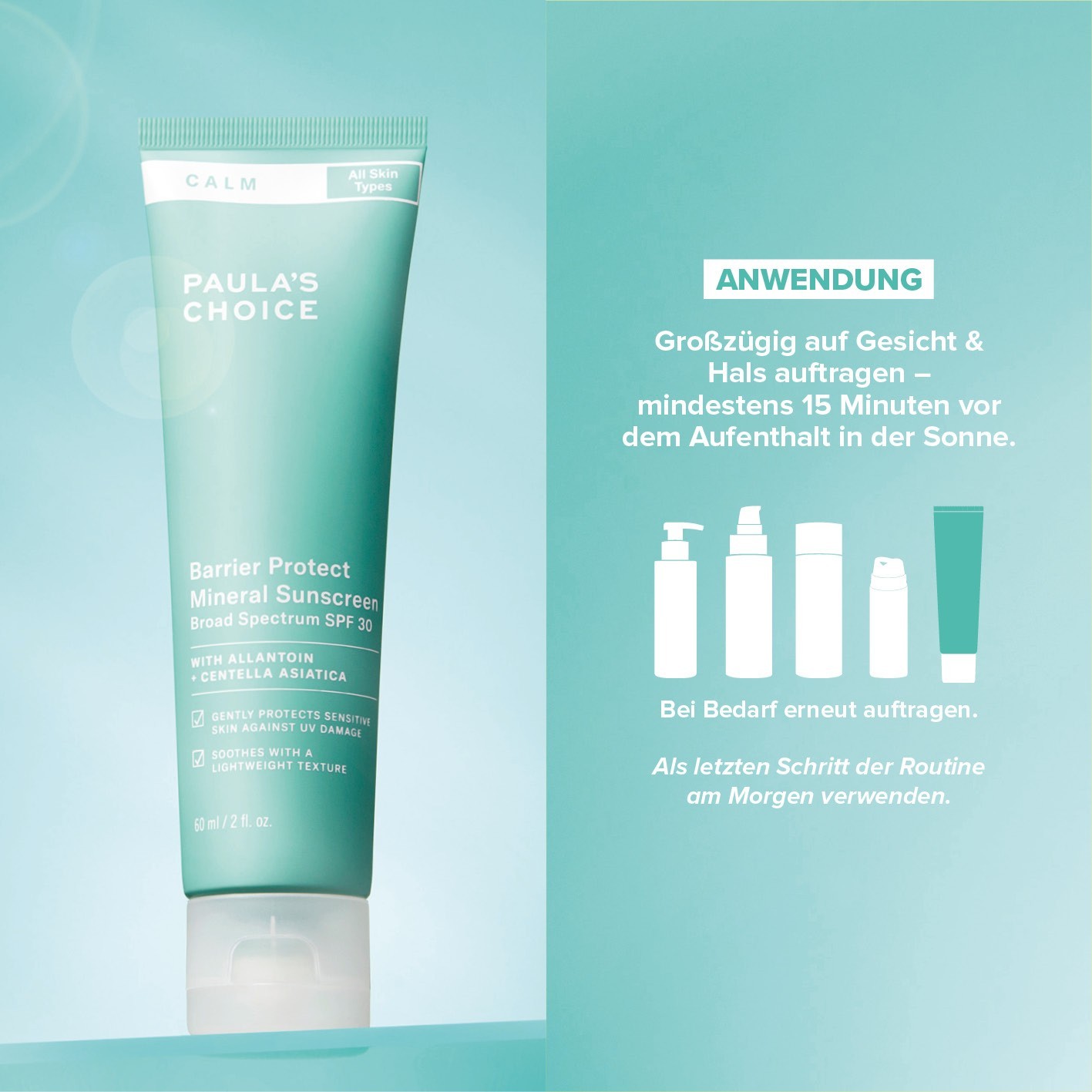 Солнцезащитный крем calm barrier protect mineral sunscreen spf 30 Paulas Choice, объем 60 мл — фото 4