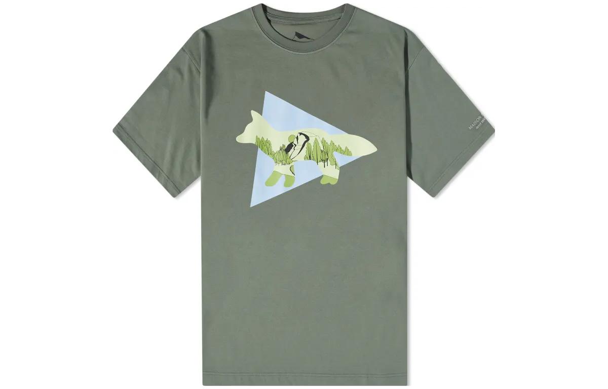 

Футболка с принтом короткий рукав And Wander, зеленый