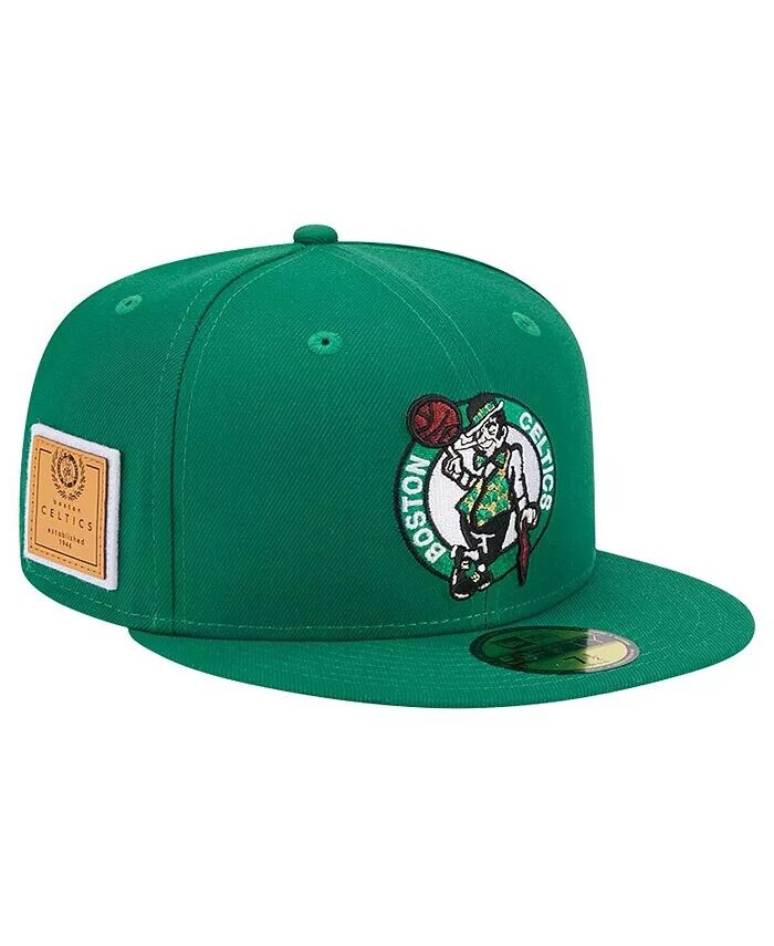 

Мужская кепка Kelly Green Boston Celtics Court Sport Leather Applique 59fifty Fitted New Era