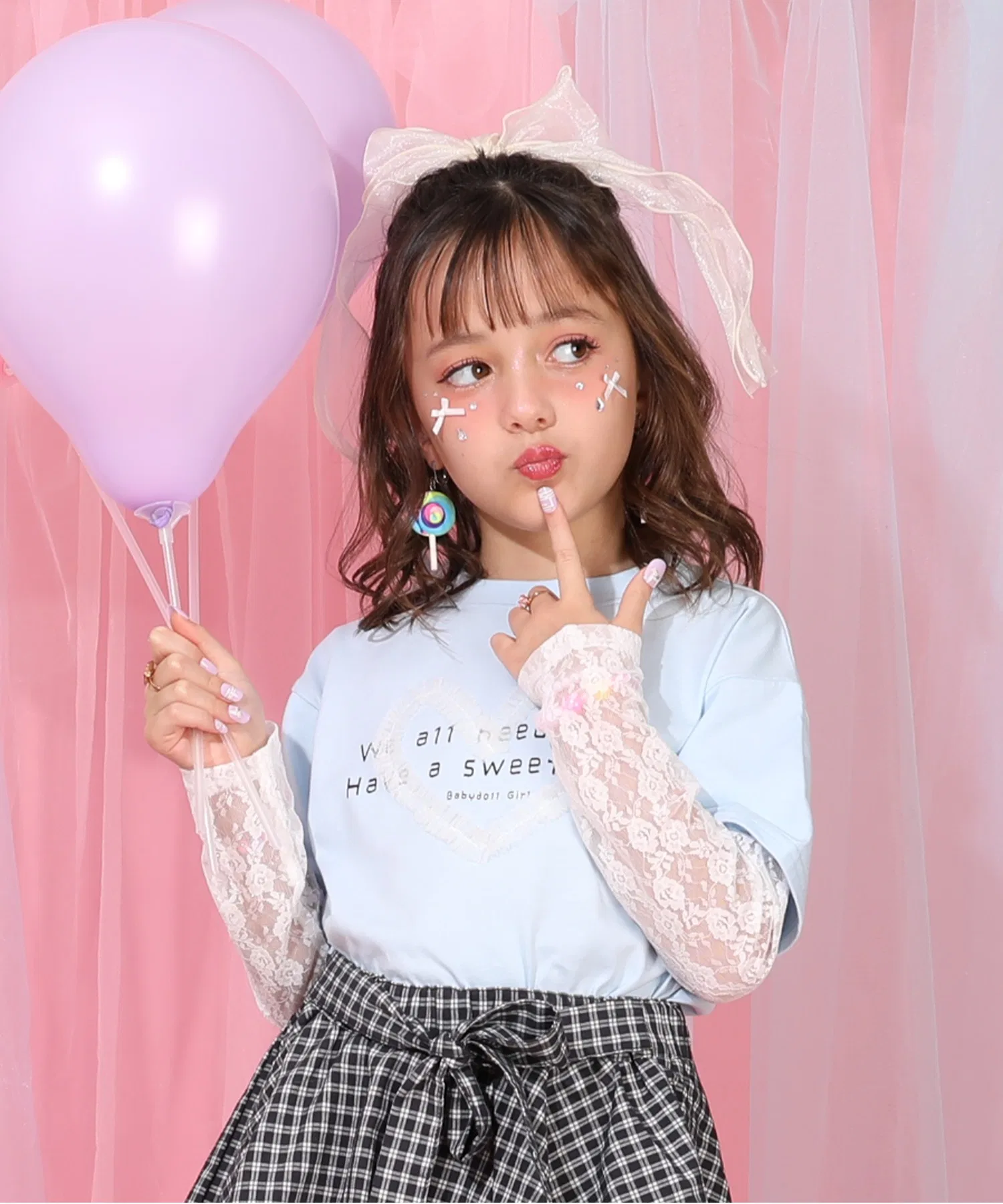 Детская футболка BABYDOLL с кружевными рукавами
