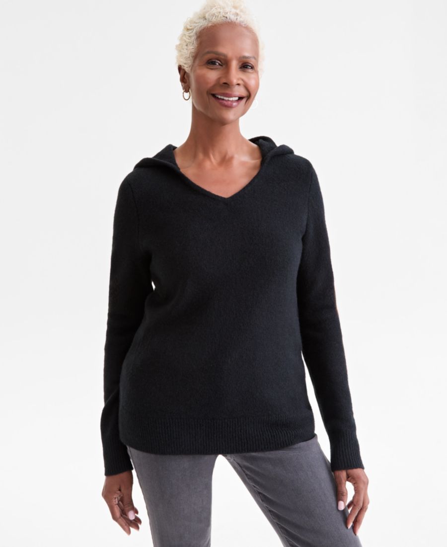 

Женская толстовка Luxsoft с разрезом на воротнике, размеры PXS-4X Style & Co, Deep Black