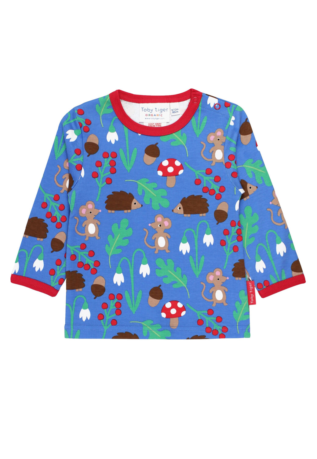

Футболка Toby Tiger Langarm mit Wald und Tiere Print, синий