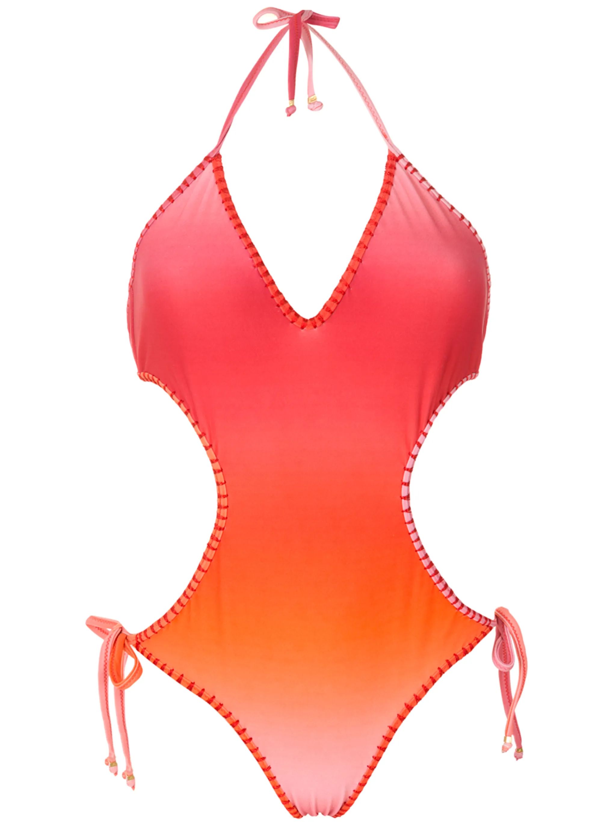 

Купальник с отделкой в технике кроше и принтом тай-дай Amir Slama, оранжевый