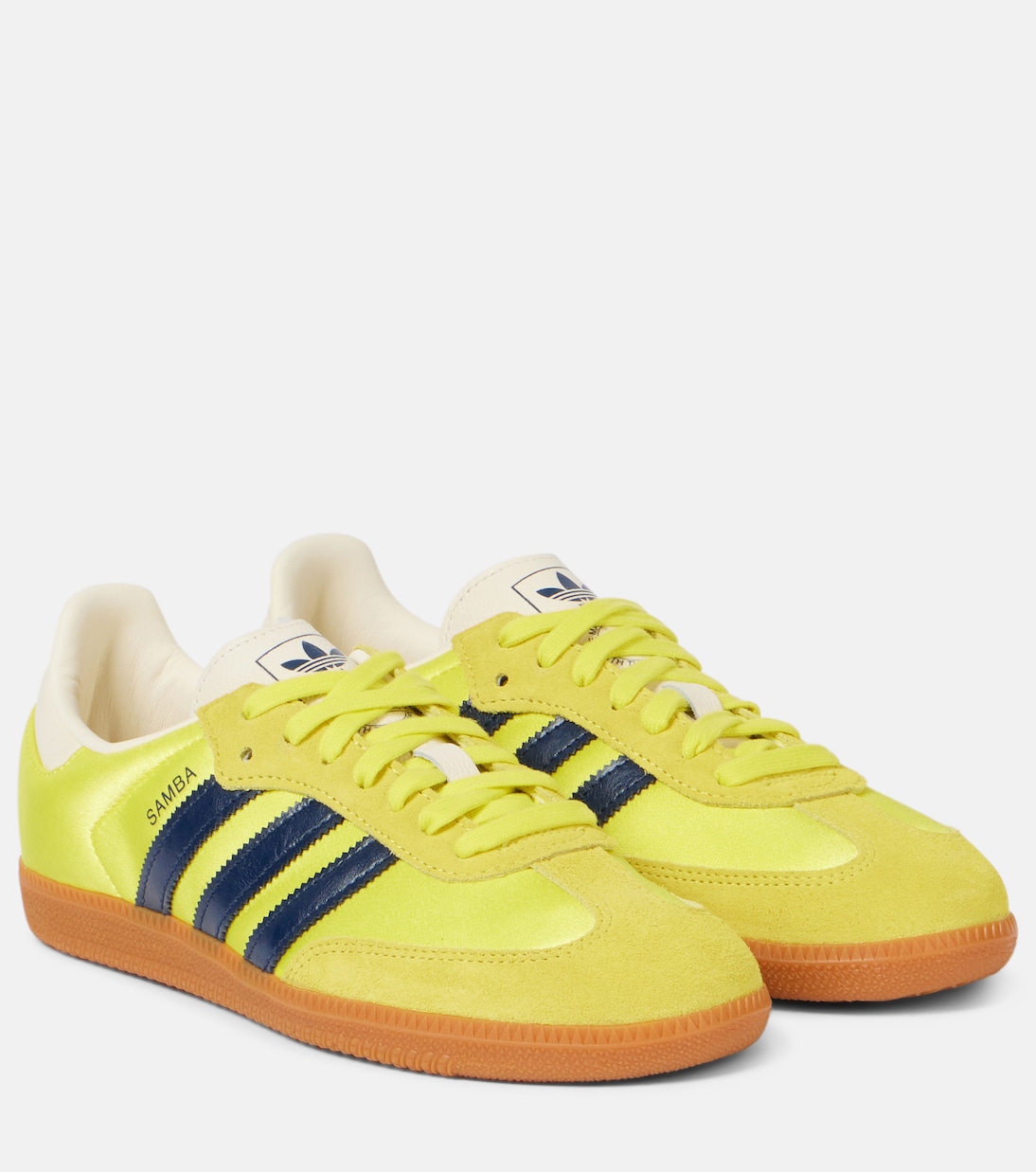 Кроссовки Samba OG с отделкой из замши и атласа Adidas, Shock Yellow/Night Indigo