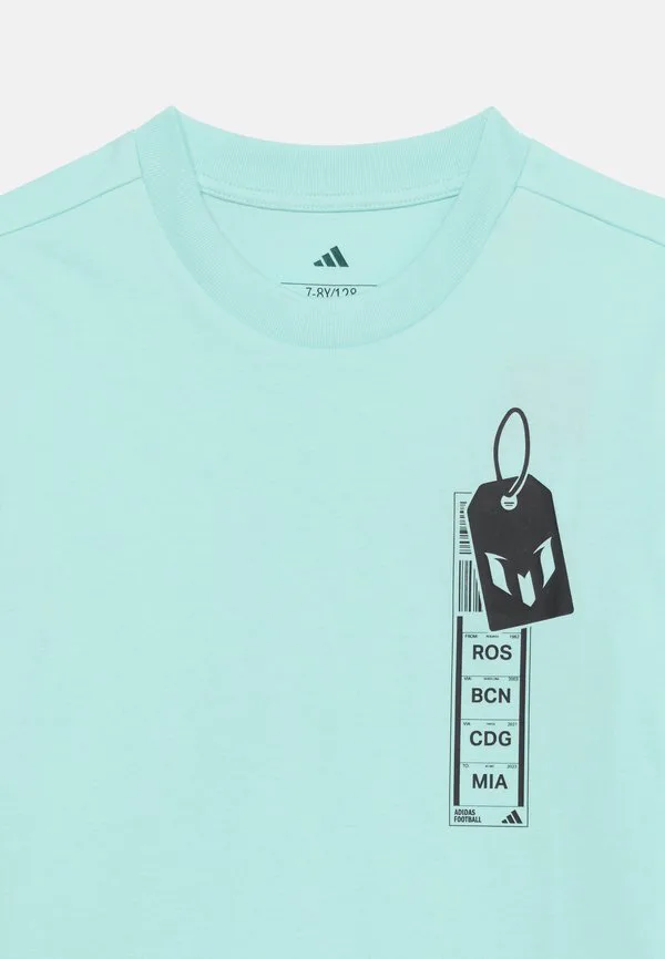 Футболка унисекс с забавным графическим принтом месси Adidas Performance, Semi Flash Aqua — фото 4