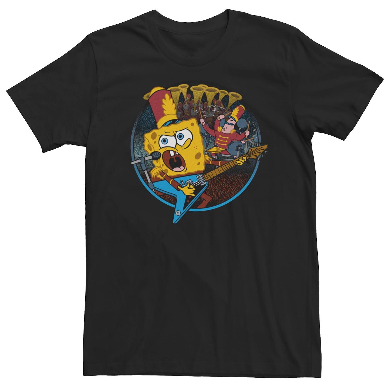 

Мужская футболка с портретом Spongebob I Wanna Rock Circle Licensed Character