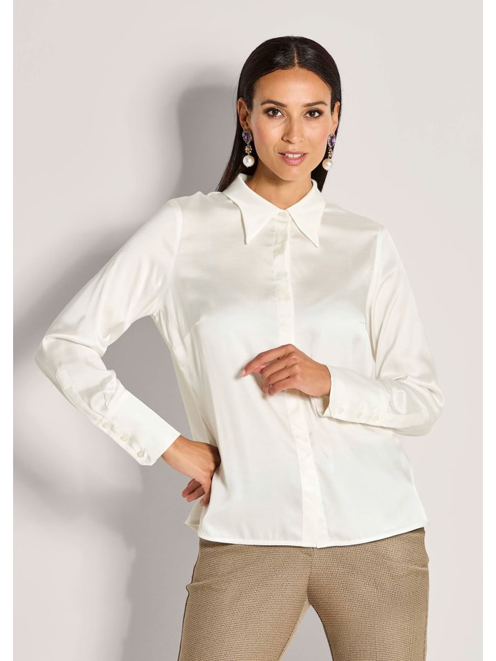 

MADELEINE Элегантная вискозная блузка с потайной застежкой на пуговицы, кремового цвета