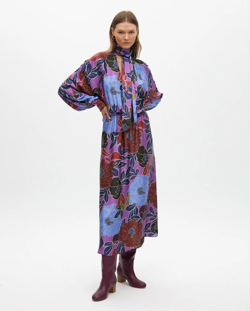 

Платье с принтом и шнуровкой на горловине Lola Casademunt, многоцветный