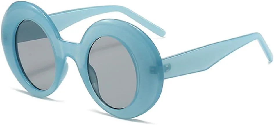 

Ретро-солнцезащитные очки большого овального размера для женщин, модные солнцезащитные очки конфетных цветов для мужчин в стиле панк MTZJH, Blue Light Gray
