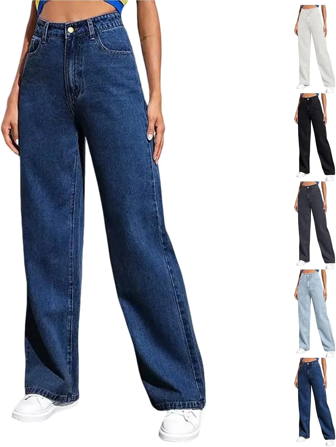 

Женские джинсы Wide Leg Plus Size High Waisted