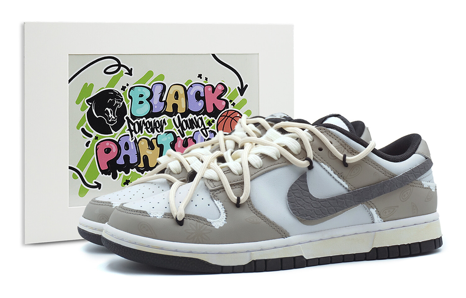 

Кроссовки Nike Dunk Skateboard Shoes Men Low-Top Gray Brown