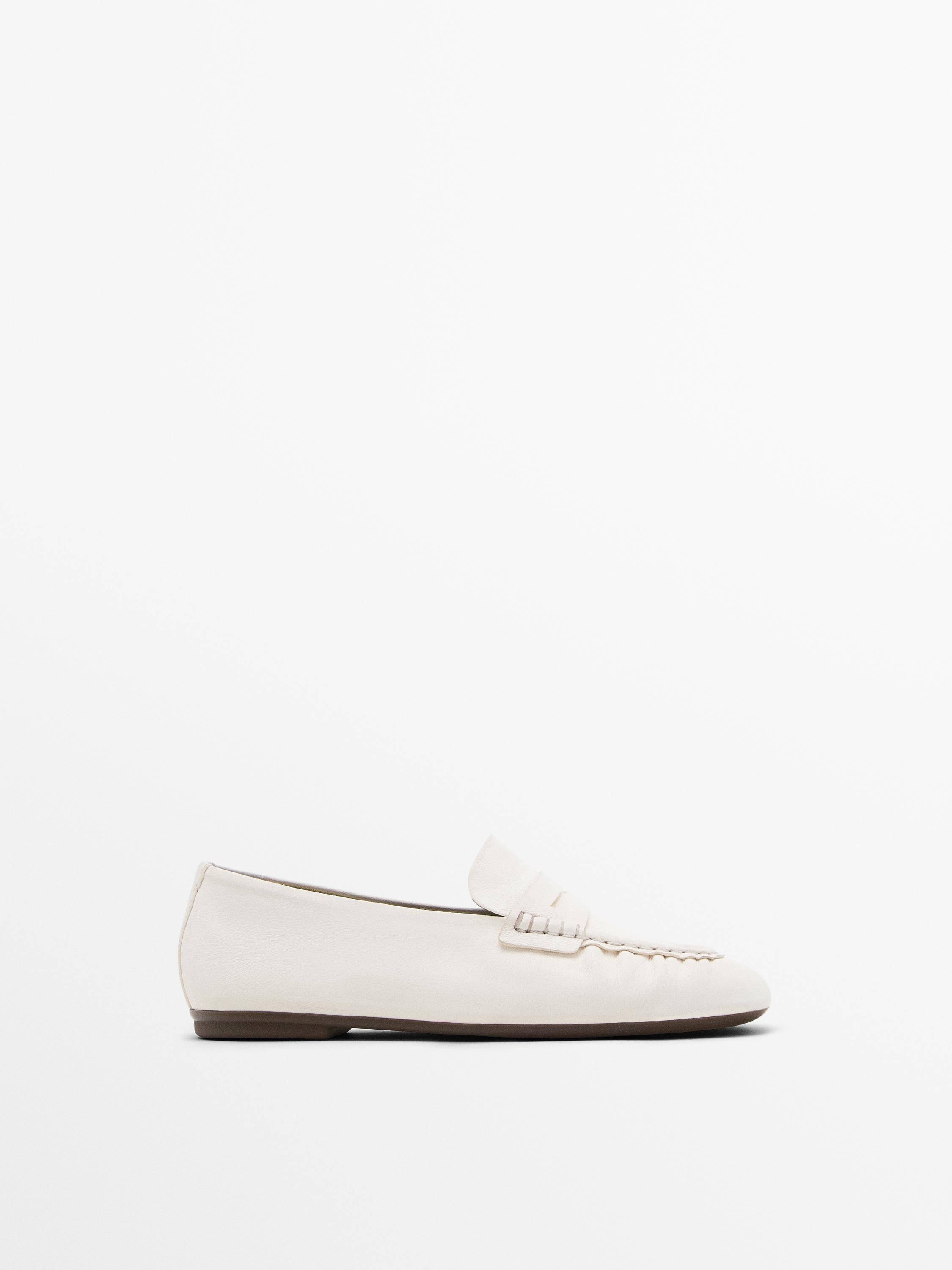 Мягкие пенни-лоферы Massimo Dutti, белый