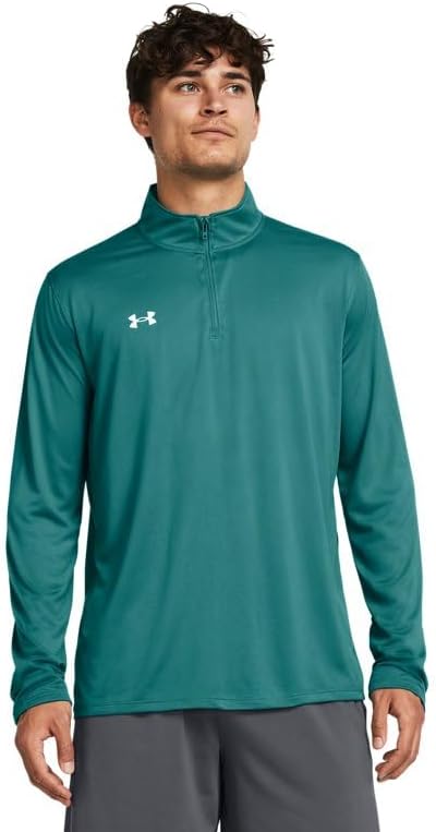 

Under Armour мужская футболка Team Tech 1/4 Zip Loose Royal Blue с длинным рукавом, Coastal Teal/White, Белый, Under Armour мужская футболка Team Tech 1/4 Zip Loose Royal Blue с длинным рукавом, Coastal Teal/White
