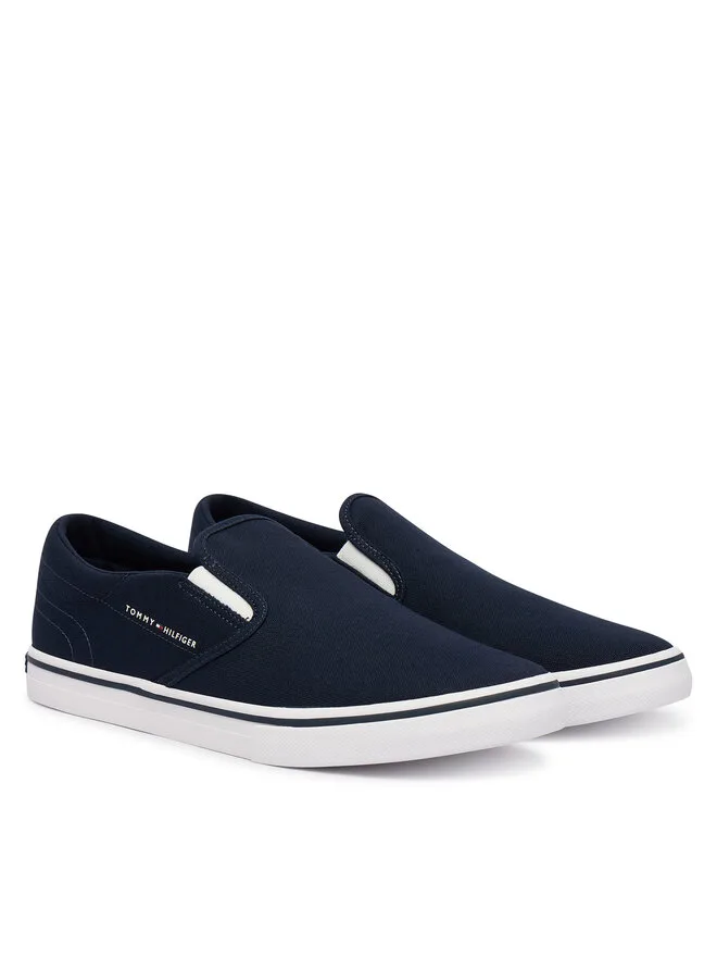 Tommy Hilfiger Тканевые слипоны Vulc Core FM0FM05689, темно-синие — фото 2