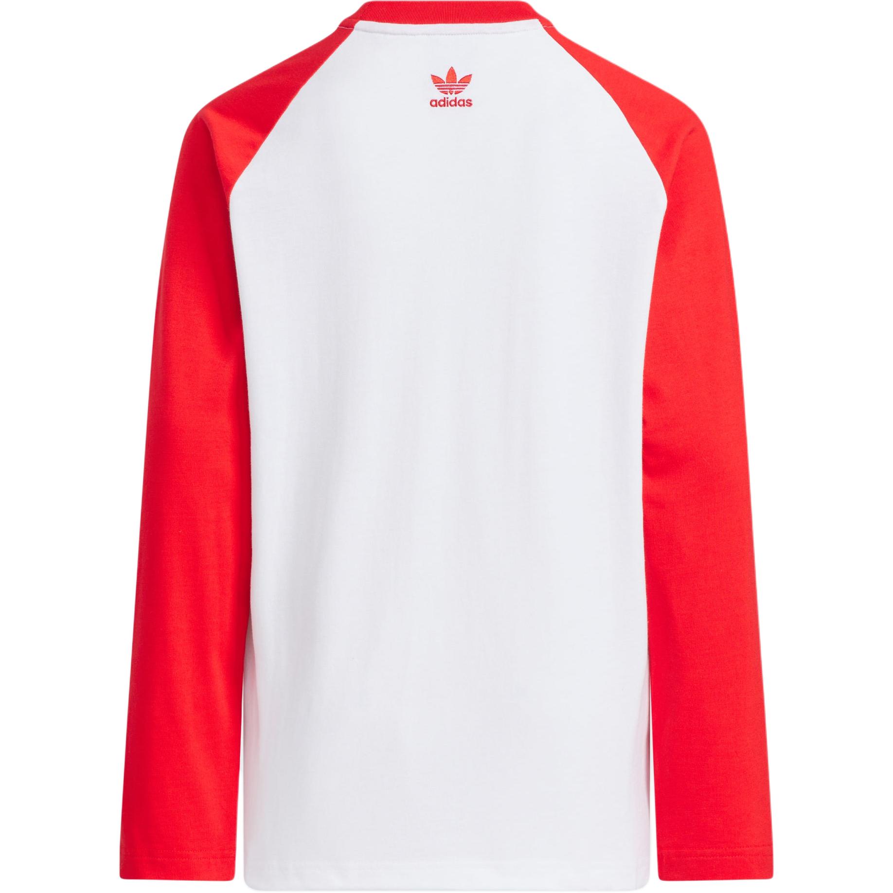 Футболка для школьников с круглым вырезом, умеренная посадка Adidas Originals, белый/preppy красный — фото 4