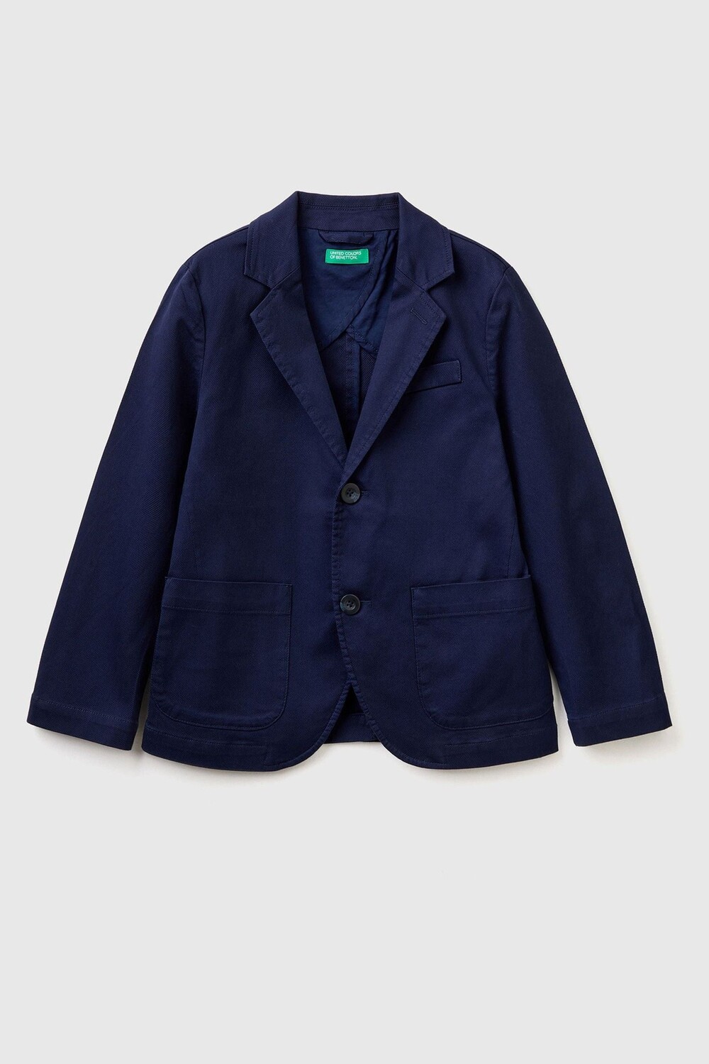 

Строгий фактурный пиджак Benetton, синий