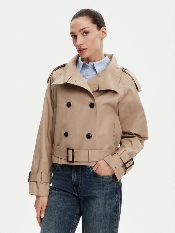 

Пальто прямого кроя WW0WW43933 Tommy Hilfiger, бежевый