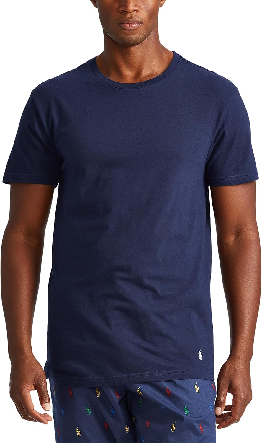 POLO RALPH LAUREN Мужская классическая майка с влагоотводящим эффектом, 3 штуки, экипаж, White/Blue, Blue/White, Navy/White - 3 Pack — фото 4