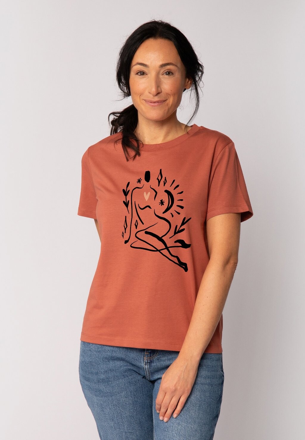 

Футболка с принтом SELF LOVE watapparel, коричневый
