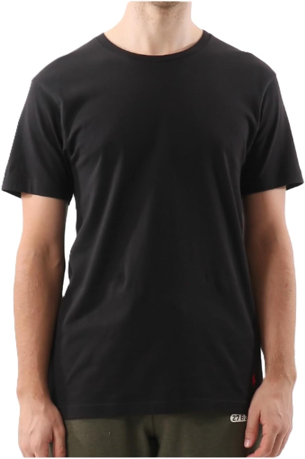 

Мужская футболка POLO RALPH LAUREN с круглым вырезом и логотипом One-Point, однотонная, 100% хлопок, RM1-X001, черный