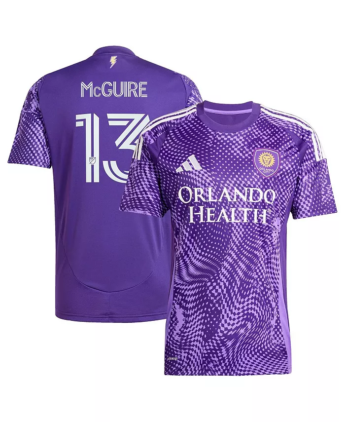 

Мужская реплика футболки игрока Duncan McGuire Orlando City SC 2025 Perfect Storm в фиолетовом цвете adidas