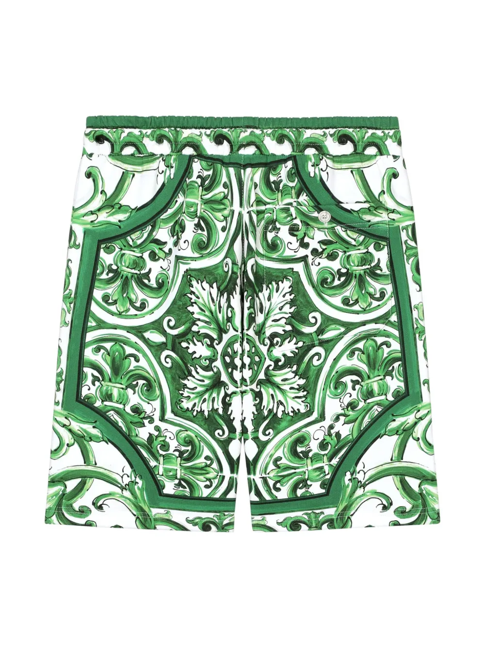 Шорты с кулиской и принтом Majolica Dolce & Gabbana Kids, зеленый — фото 2